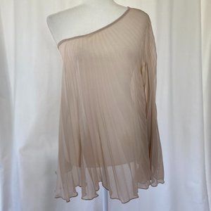 ASOS Sheer Nude Off Shoulder Top